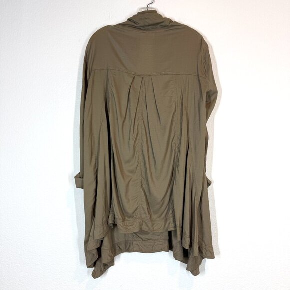Donna Karan Oversized Tunic Blouse Top Popover Khaki Minimalist Capsule Medium - Picture 2 of 10